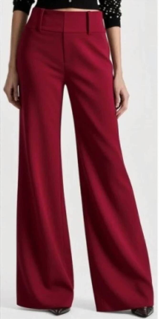 NEW ALICE + OLIVIA olivia wide leg pant in red